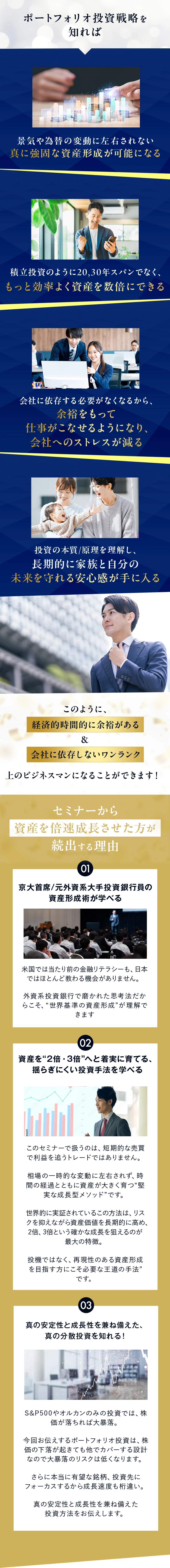 お客様の声と受講者の資産推移グラフ。6ヶ月で300万円が約700万円に増加した実例。よくある質問コーナーで初心者の不安を解消。講師プロフィール紹介